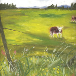 Cow in field - oil
